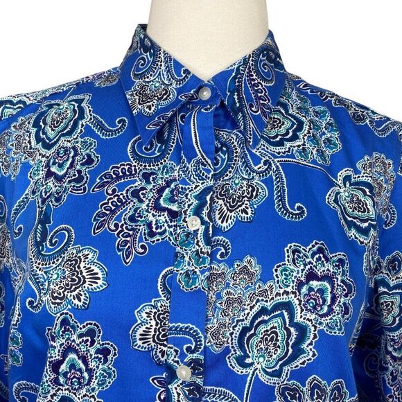 Chaps Paisley Print Button Down Size Large - Picture 4 of 5